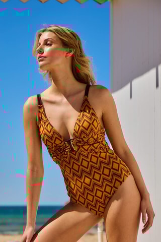 Maillot 1 pièce - Marron - HIBIKINI