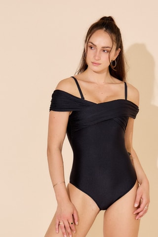 Maillot 1 pièce - Noir - Pêche dorée
