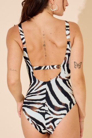 Maillot 1 pièce - Noir - Pêche dorée