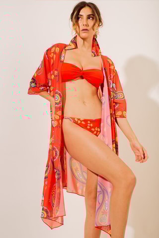 Kimono de plage - Rouge - Aulala