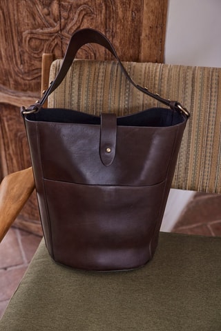 Bolso saco de piel - Marrón oscuro