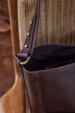 Bolso saco de piel - Marrón oscuro