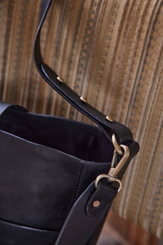 Bolso saco de piel - Negro