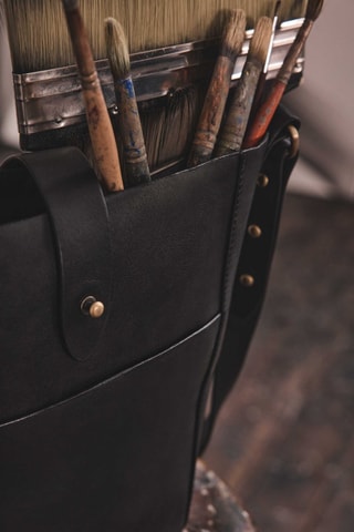 Bolso saco de piel - Negro