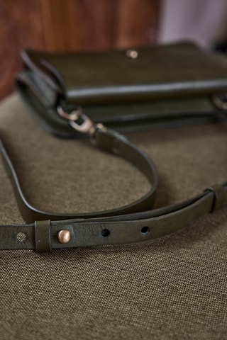 Bolso de mano de piel - Verde oscuro