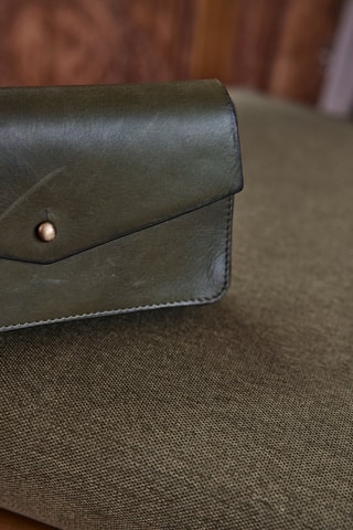 Bolso de mano de piel - Verde oscuro