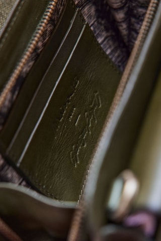 Bolso de mano de piel - Verde oscuro