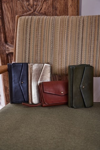 Bolso de mano de piel - Verde oscuro