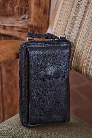 Bolso de mano de piel - Negro