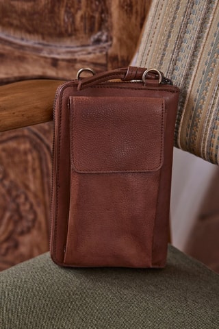 Bolso de mano de piel - Camel