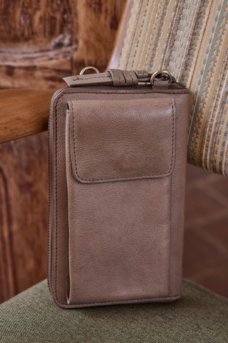 Bolso de mano de piel - Topo oscuro