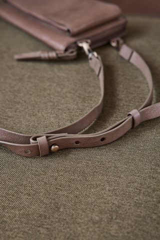 Bolso de mano de piel - Topo oscuro