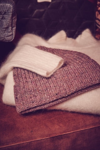 Gorro de lana y alpaca - Rosa viejo
