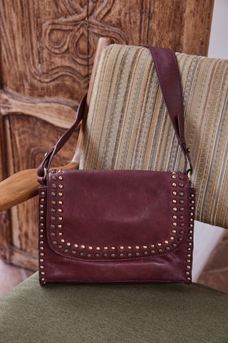 Bandolera de piel - Burdeos