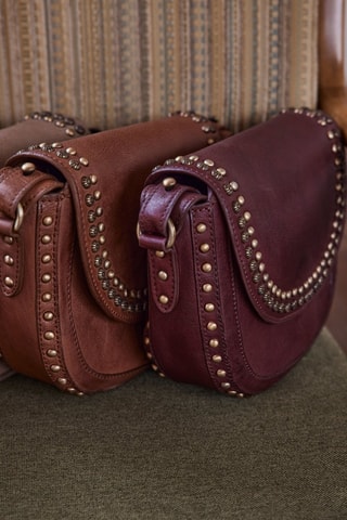 Bandolera de piel - Burdeos