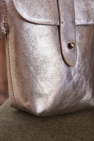 Bandolera de piel - Plateado