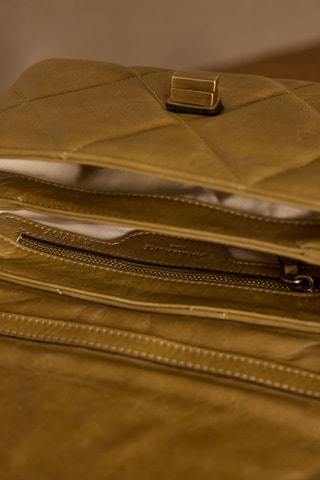 Bandolera de piel - Caqui