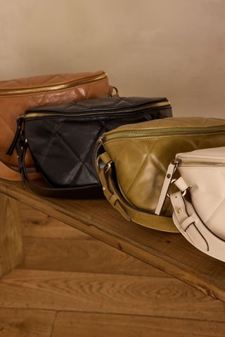 Bandolera de piel - Caqui