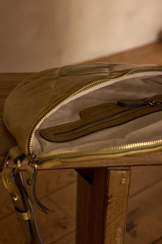 Bandolera de piel - Caqui