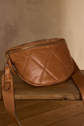 Bandolera de piel - Camel