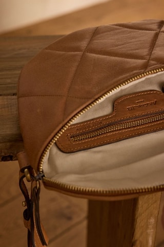 Bandolera de piel - Camel