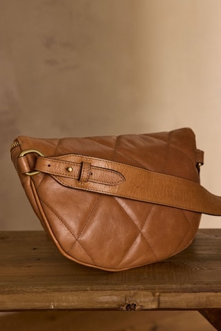 Bandolera de piel - Camel