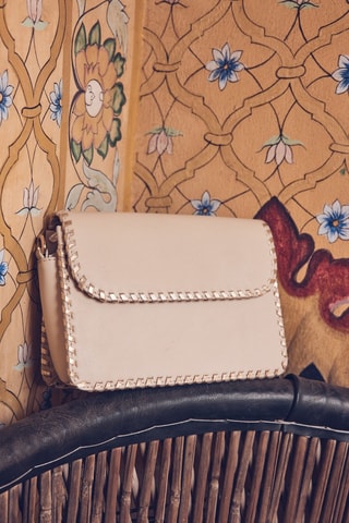 Mala a tiracolo de couro - Cru