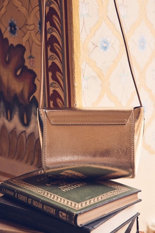 Bandolera de piel - Dorado