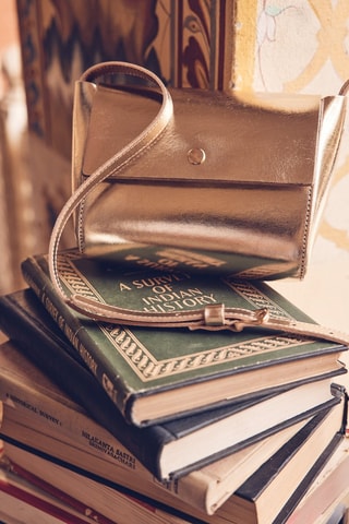 Bandolera de piel - Dorado