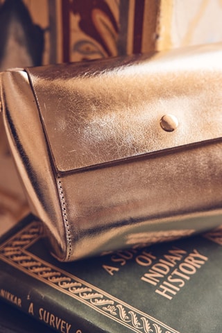 Bandolera de piel - Dorado