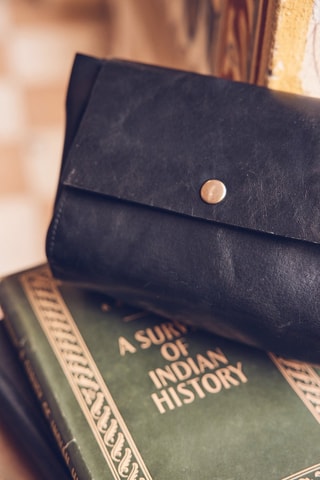 Bandolera de piel - Negro