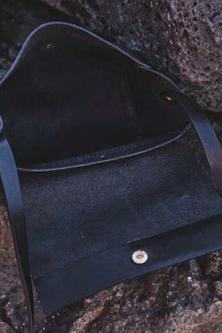 Bandolera de piel - Negro