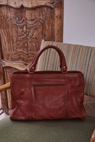 Bolso shopper de piel - Camel