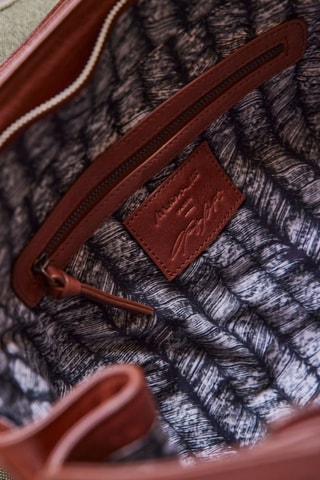 Bolso shopper de piel - Camel