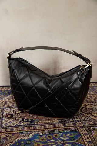 Bolso shopper de piel - Negro