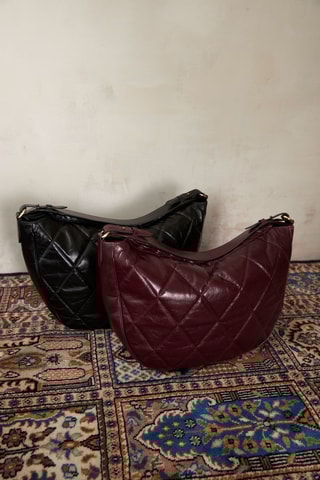 Bolso shopper de piel - Negro