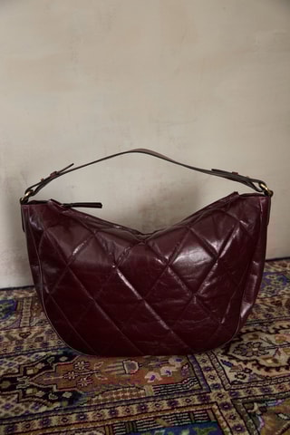 Bolso shopper de piel - Burdeos