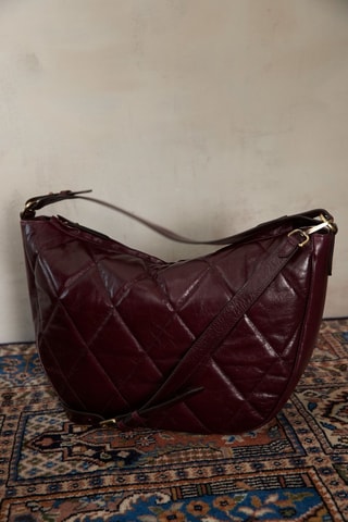 Bolso shopper de piel - Burdeos