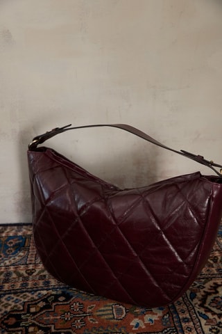 Bolso shopper de piel - Burdeos