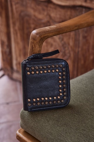 Monedero de piel - Negro