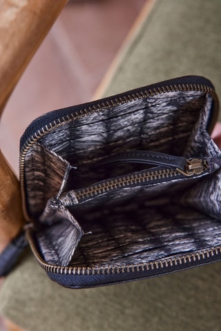 Monedero de piel - Negro