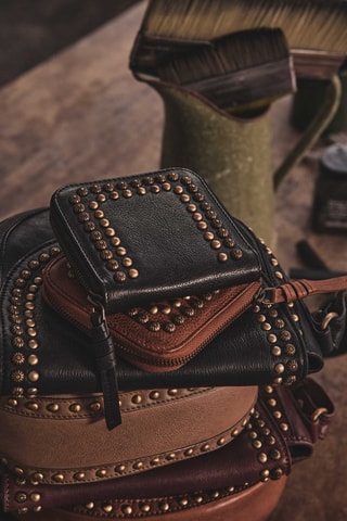 Monedero de piel - Negro