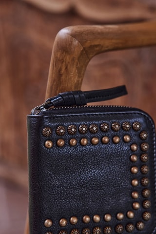 Monedero de piel - Negro