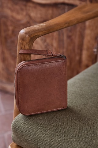 Monedero de piel - Camel