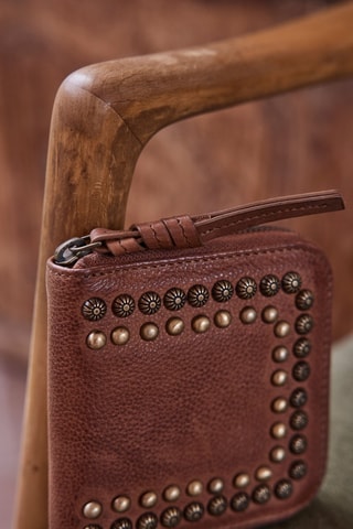 Monedero de piel - Camel