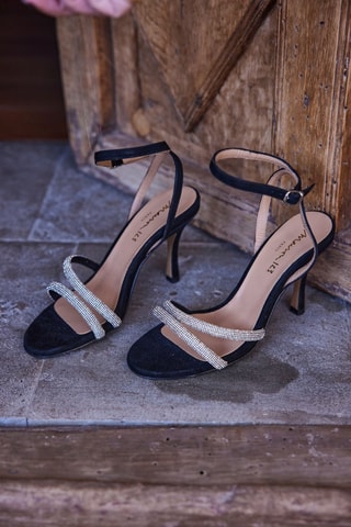 Sandalias de piel de tacón - Negro