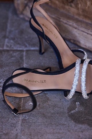 Sandalias de piel de tacón - Negro