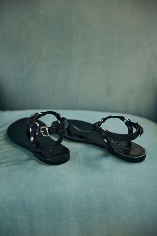 Sandalias de piel - Negro
