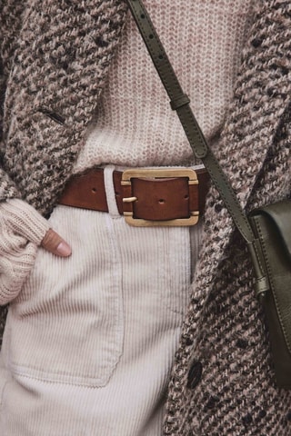 Cinturón de piel - Marrón oscuro