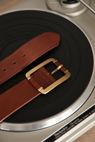 Cinturón de piel - Marrón oscuro